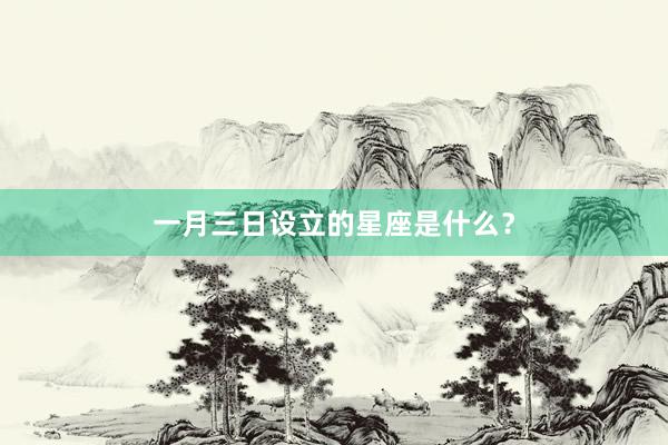 一月三日设立的星座是什么？