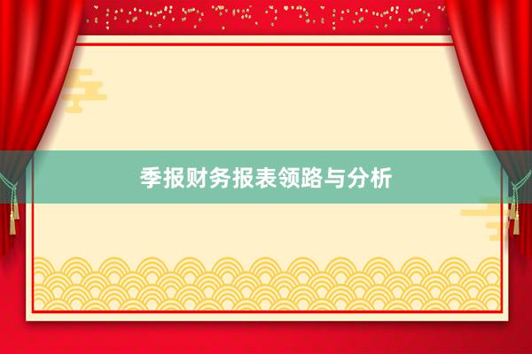 季报财务报表领路与分析